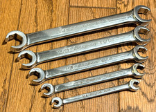  Snap On Tools Sae Flare Nut Line Hose Double Wrench Set Lot Deep 6pt Offset