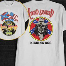 Vtg 1991 Lynyrd Skynyrd Tour Kicking Skull White Rare Double Sidt shirt