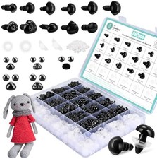 662Pcs Safety Eyes and Noses for Amigurumi Crochet Stuffed Animals 5-14mm Black