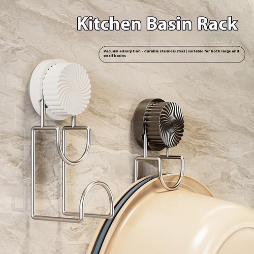 Stainless Steel Washbasin Hook Multifunction Punch-free Kitchen Bathroom Rack