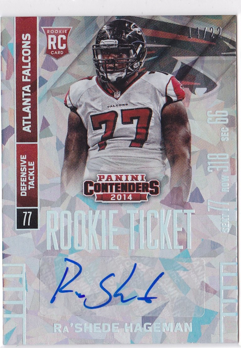 Ra'Shede Hageman Panini Contenders #168 Autograph-Cracked Ice