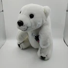 Vintage 1993 Coca-Cola Polar Bear Plush with Mini Coke Bottle