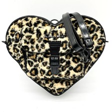 Borsa zaino Dr. Martens a forma di cuore con stampa leopardata marrone nero