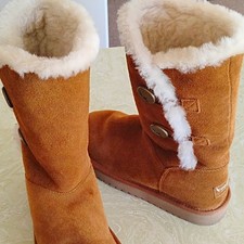 Koolaburra by UGG Womens Brown Suede Shearling Lined Mid-Calf Boots US 6