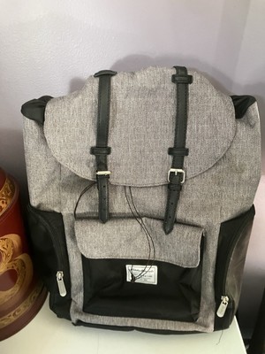 Eddie Bauer First Adventure Cascade  Diaper Bag Backpack Gray Insulated Pockets