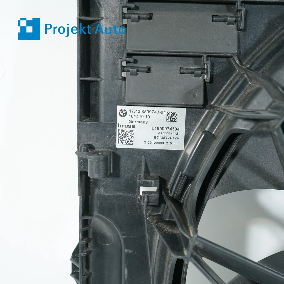 Оригинальный вентилятор радиатора BMW N63 8509743 F01 F02 F04 F10 F13 F06 F12 F07 09–19 годов выпуска - Изображение 2 из 4