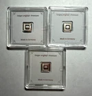 (3) 1 One gram .999 silver bar in ASSAY, GEIGER, Feinsilber, Silver Square x 3