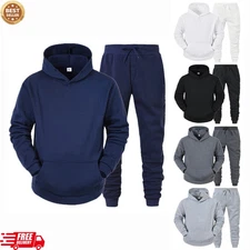 Men’s Tracksuit Set Hoodie & Joggers 2-Piece Gym Outfit Running Sportswear Suit