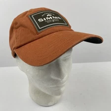 Simms Fishing Hat Cap Snap Back Low Crown Patch Orange Outdoors
