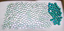  200 - Blue  Clear Glass Gems Pebbles Stones Flat Marbles Vase Accents Craft