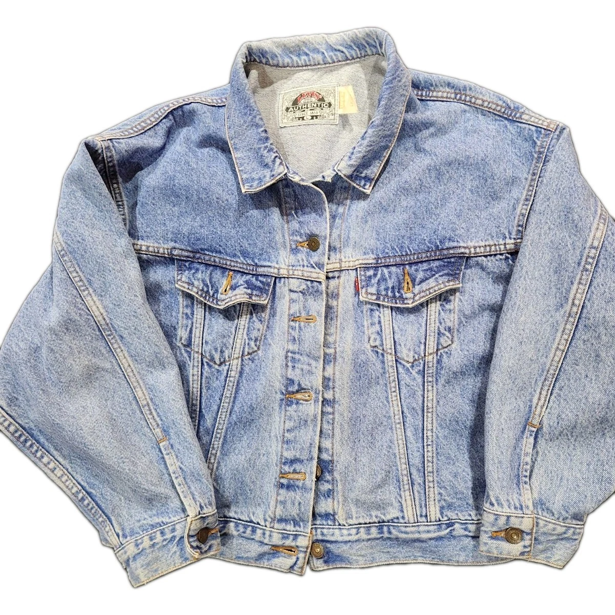 希少 Vintage Levi's RED Denim Shop Coat 25+ Denim Red Original Vintage Outerwear Coats & Jackets for Men