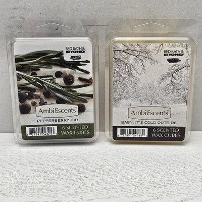 2 Ambi Escents Wax Cubes Melts Pepperberry Fir & Baby, It's Cold Outside