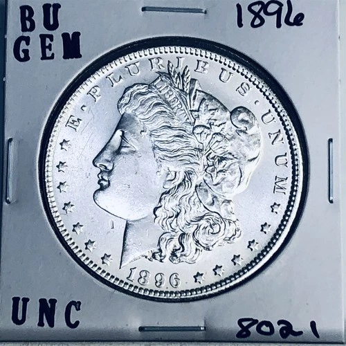 1896 BU GEM MORGAN SILVER DOLLAR UNC MS+++ U.S. MINT RARE COIN 8021