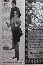 Advertisement for Hart, Schaffner & Marx; and Quaker Oats - the World's