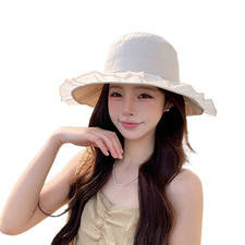 Ladies Luxury Mesh Sun Hat Korean Style Bow Fisherman Cap Outdoor Beach Sunhat