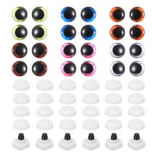 14mm Glitter Moon Safety Eyes, 36 Pcs Colorful Crocheting Safety Eyes, 6 Colors