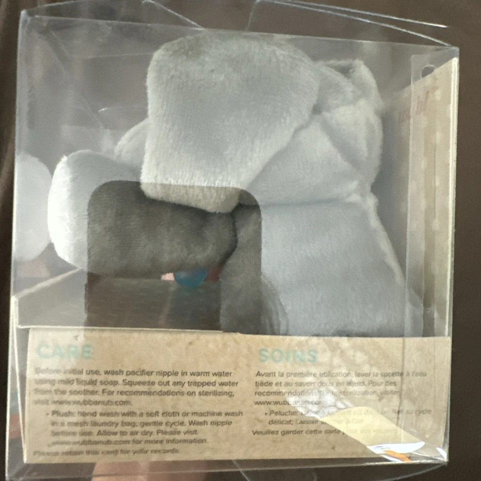 WubbaNub Elefante Infantil Chupete Felpa Gris 100% Silicona Grado Médico NUEVO Foto 3 de 4
