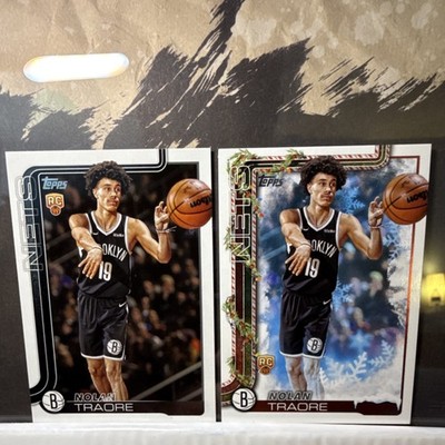 Topps 2025 Rookie Nolan Traore #219 Flagship & #SSV-NT Holiday Brooklyn Nets NBA