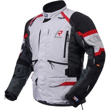 Men's Motorcycle Jacket 62 - Rukka Madagasca-R GTX - Hellgrau-Schwarz-Rot