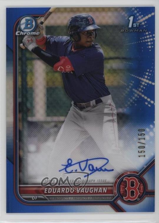2022 Bowman Chrome Prospect Blue Refractor /150 Eduardo Vaughan #CPA-EV Auto nd3