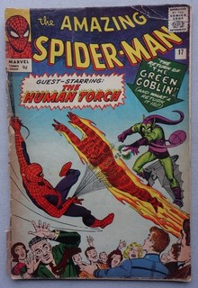 Amazing Spider Man comic #17 Oct 1964 Green Goblin Human Torch Spiderman PR