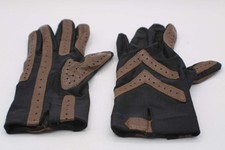 Isotoner Womens Driving Gloves OSFM Brown Leather Black Poly Fashion Warm Vtg