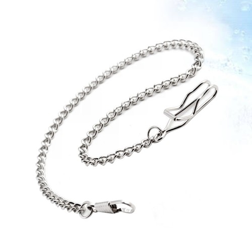 Pocket Watch Chain Vintage Metal Watch Holder Necklace Jean Belt Decor (Silver) - Picture 10 of 11