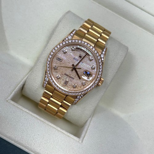 2009 Rolex DayDate 36mm Auto 118388 Mop Dial Dia Markers/Bezel/Lugs Presidential