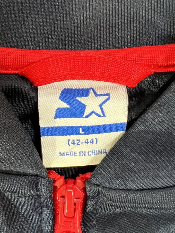 Vintage Starter Track Jacket Mens Large Red Navy Blue Full Zip Retro Athletic - Image 3 of 4