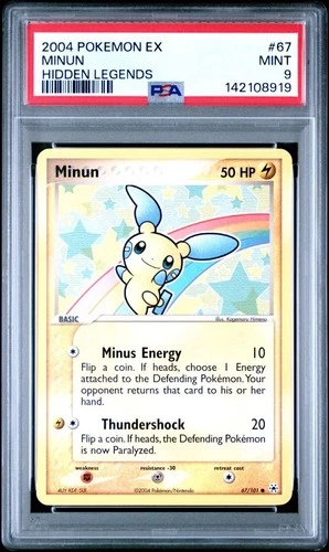 PSA 9 Mint EX HIDDEN LEGENDS MINUN 67/101 Non Holo