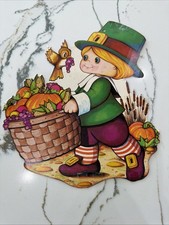 Vintage Thanksgiving Wall Decoration Pilgrim Die-Cut Beistle Made In USA 1978