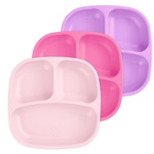 Toddler Plates with Dividers - Deep-Walled 3 Compartments Divided Plates for ...