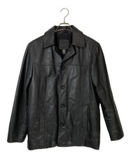 J.CREW Leather Car Coat Black Size:S Jacket 6253