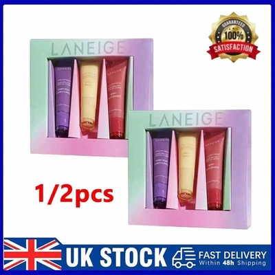 LANEIGE On the Glow Lip Balm Trio 10g each in Berry, Gummy Bear, Vanilla BOXED
