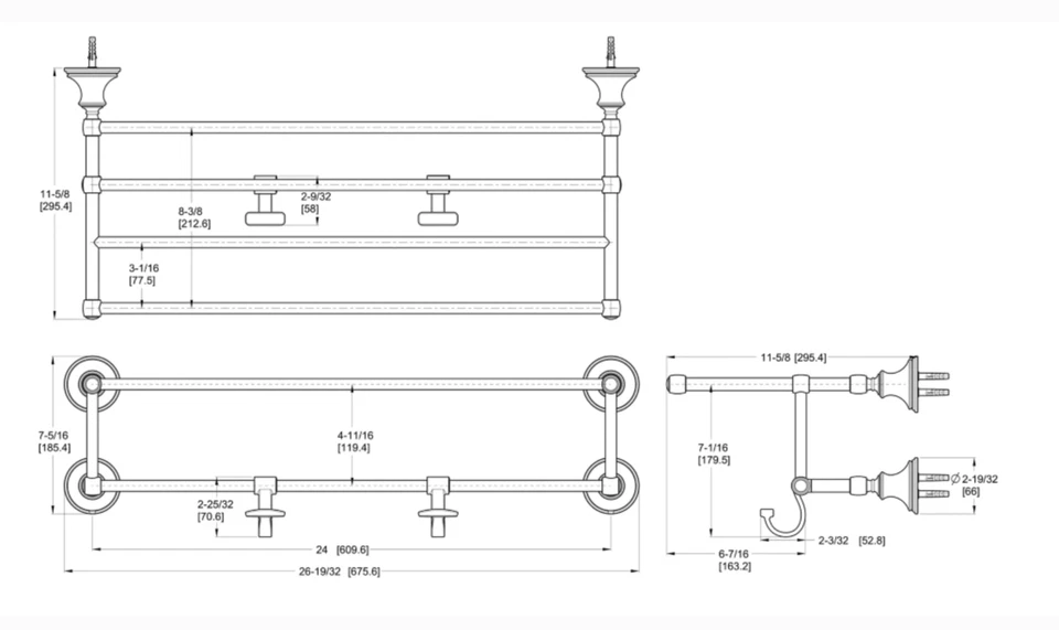 Toallero Pfister BTR-TB2C Tisbury 24" Metal Cromo Pulido NUEVO Foto 3 de 4