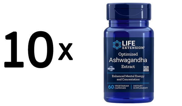 10 X Life Extension Optimized Ashwagandha Extract - 60 Vcaps (183,32 Eur/Kg)-image