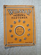 12 Vintage Wilsnap Fashion's Fastener Rust Proof Size 2-0 Made in U.S.A. Snaps