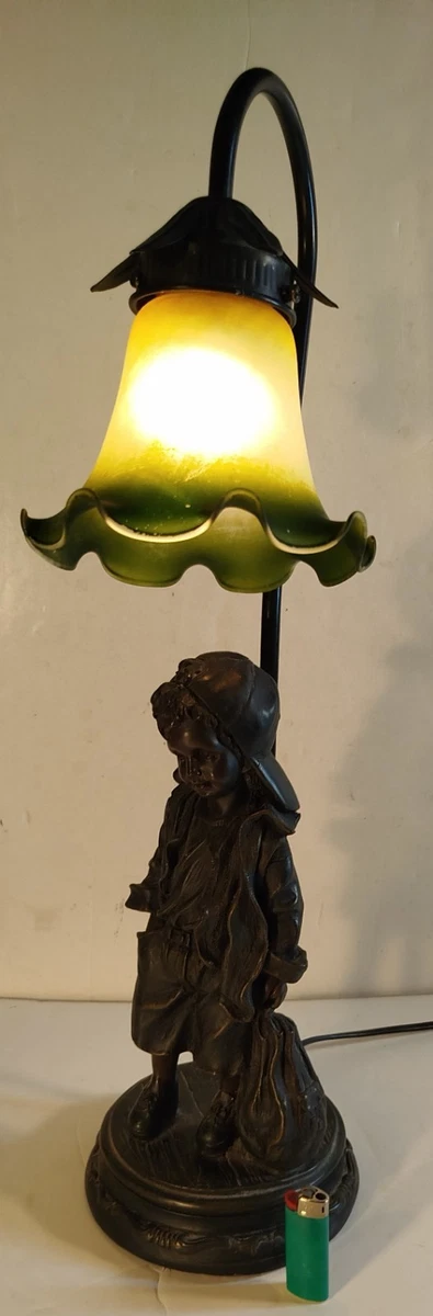 Ancienne lampe en bronze travail d'artiste à identifier