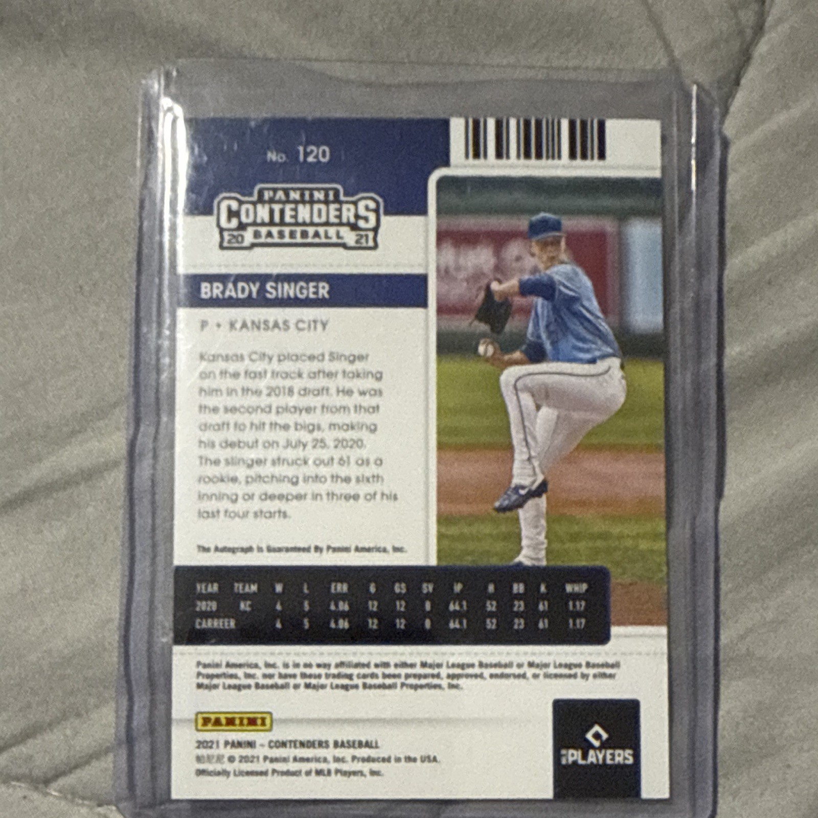 PANINI 2021 Contenders Baseball Rookie Ticket Brady Singer RC Auto #120 Royals view 2