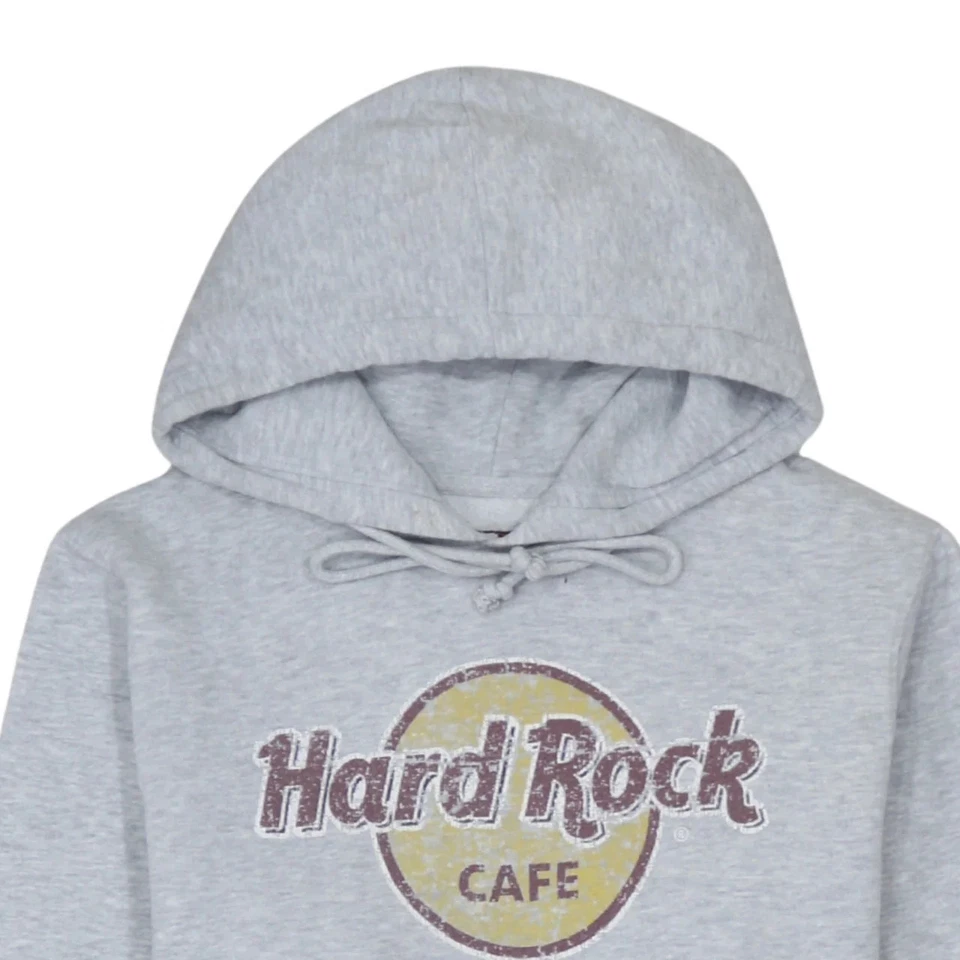 Sudadera con capucha gris claro Hard Rock Café para mujer estampada mediana logotipo de Berlín polar Foto 3 de 4