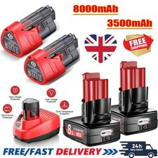 8.0AH Battery For MILWAUKEE 12V M12 XC 3.8Ah Li-ion Battery 48-11-2440 M12B2 M12
