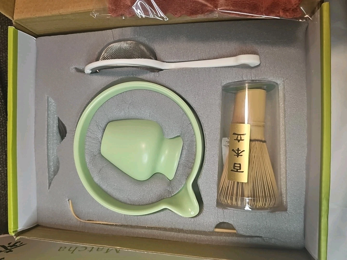 Matcha Whisk Set with Bowl, Ceramic Matcha Making Kit Includes Bamboo Whisk-D8