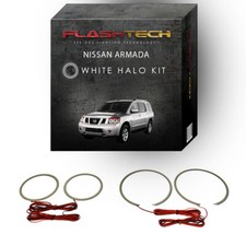White Angel Eye LED Headlight Halo kit for 2004-2014 Nissan Armada Headlights