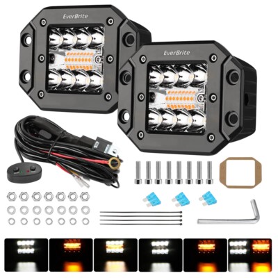 2X3.5 INCH 48W LED Work Light Bar Spot Pods Flush Mount Spot Fog Driving 6 Modes