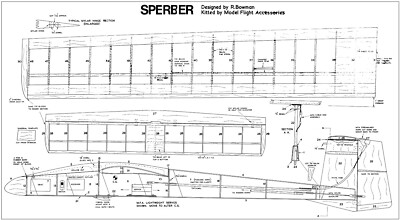 Sperber 73'' Spannweite RC Segelflugplan