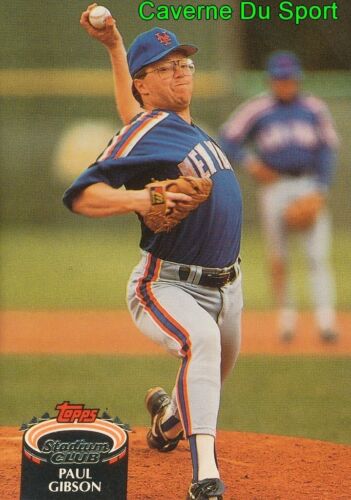694  PAUL GIBSON  NEW YORK METS TOPPS BASEBALL CARD STADIUM CLUB 1992 - Picture 1 of 2