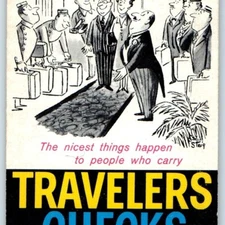 1960 Bangor, Wis. Farmers State Bank Calendar Card Nat City Travelers Checks C31