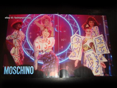 MOSCHINO 2-Page PRINT AD Spring 2020 KAIA GERBER Bella GIGI Hadid ADUT AKECH