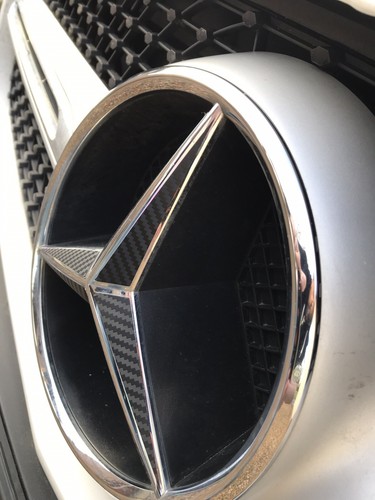 Mercedes Benz GLC GLE GLS Class Carbon Fibre Look Front Grille Star Badge Decal - Picture 4 of 10