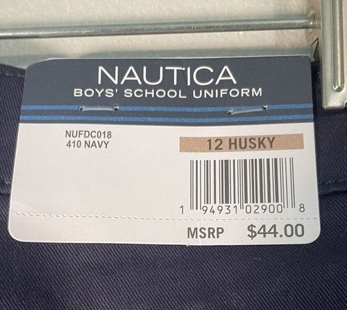 Nautica Boys School Uniform Size 12 Husky Pants Msrp 44 Navy Blue - Picture 6 of 6